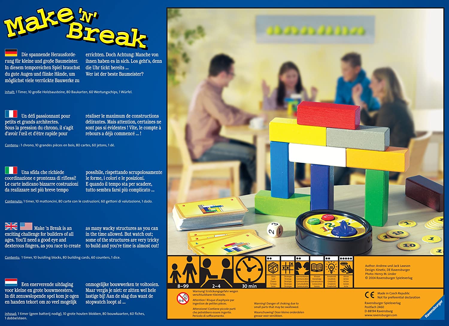 Hot Sale! Ravensburger Family Building and Breaking Board Game with New Blueprints and Variants