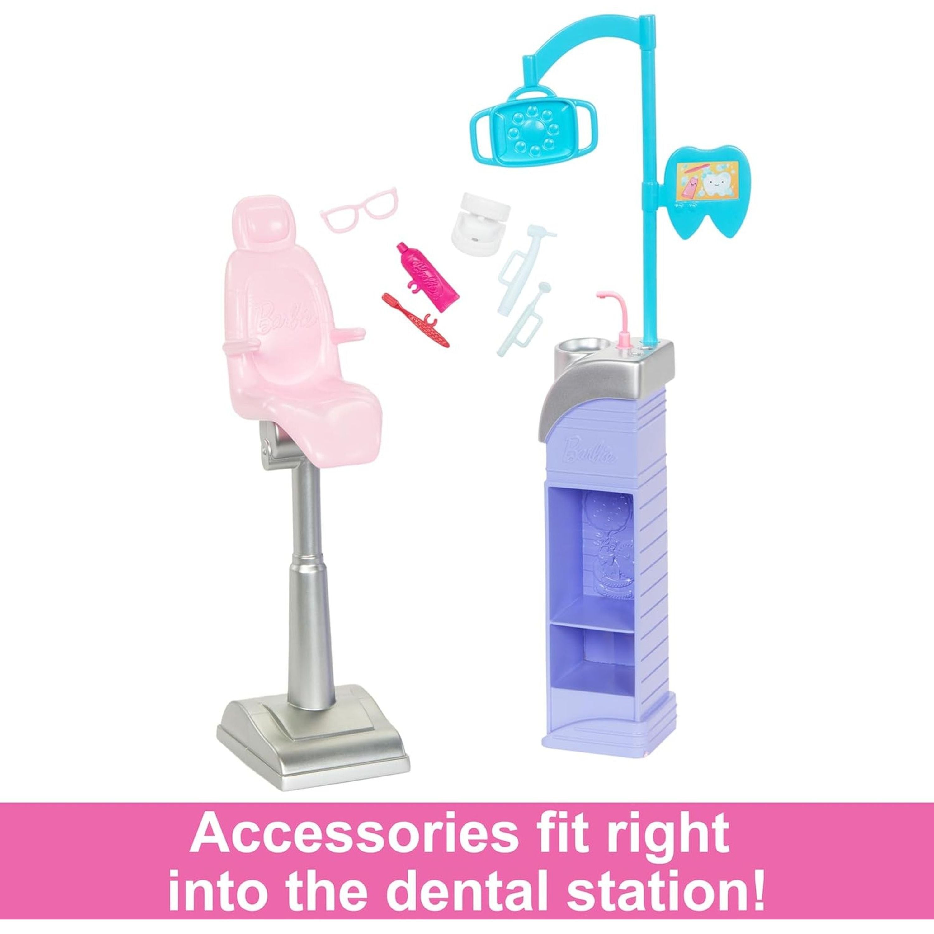 Hot! Blonde Barbie Dentist Career Doll & Playset