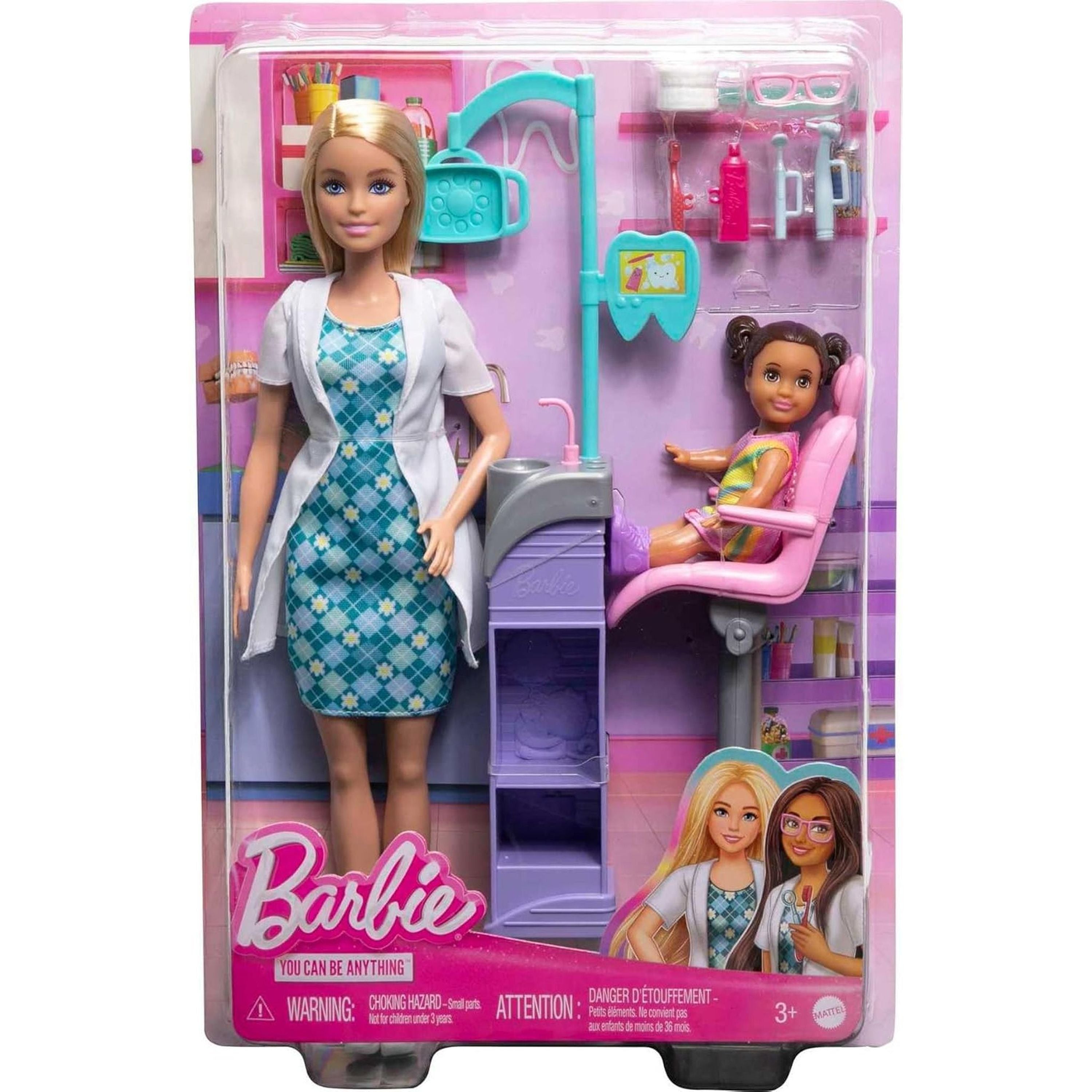 Hot! Blonde Barbie Dentist Career Doll & Playset