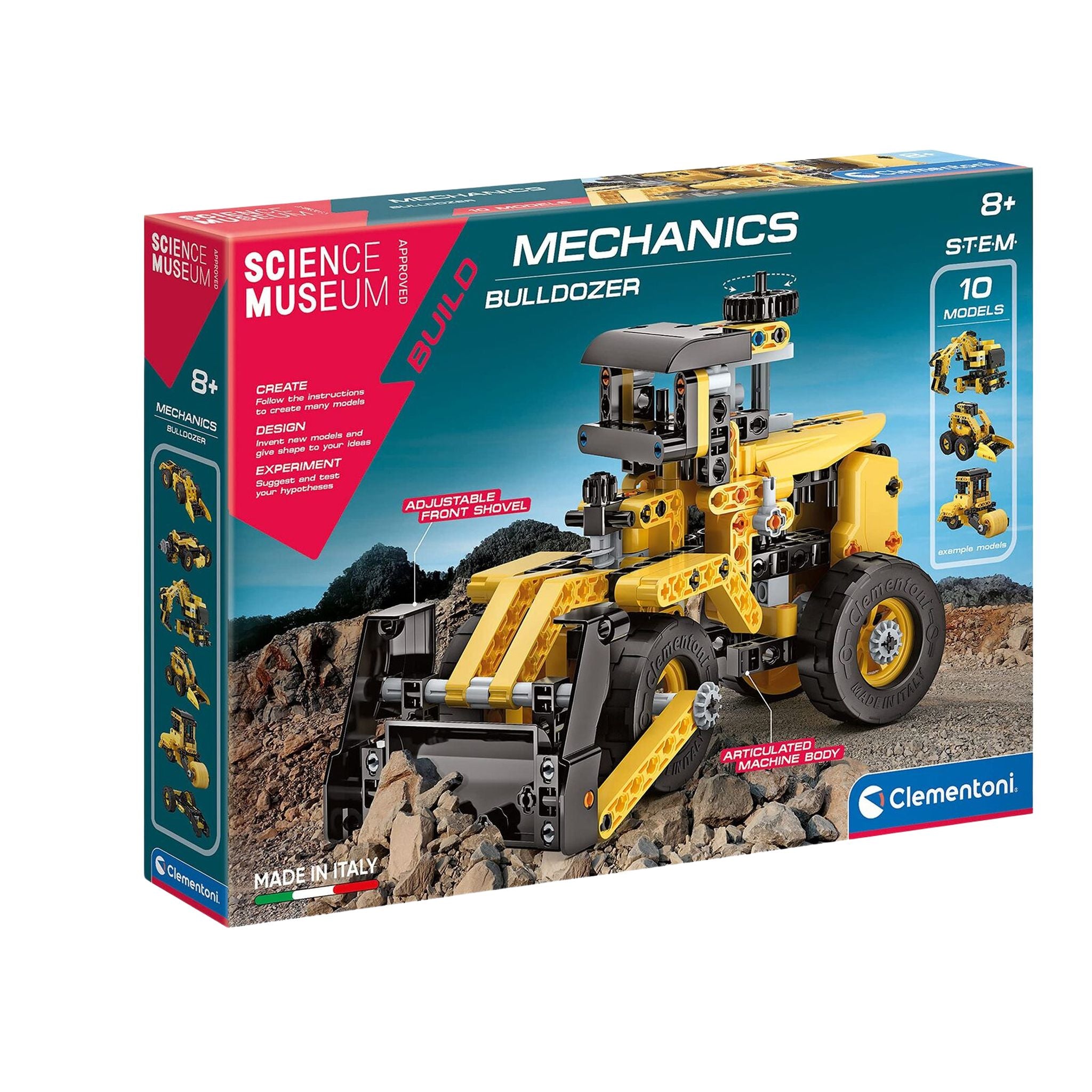 Clementoni Educational Mechanics Laboratory Bulldozer Building Set for Kids