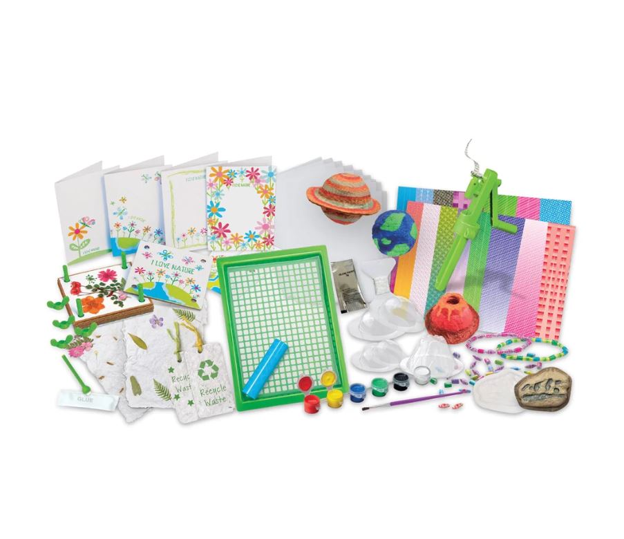 4M Kids' Green Steam-Powered Paper Craft Kit - Ideal for Ages 5+
