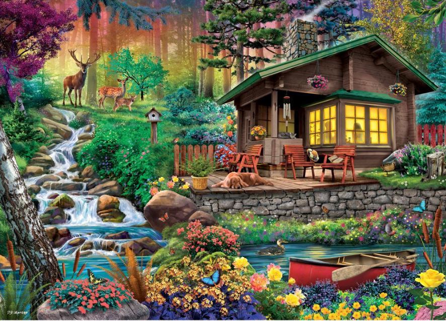 Special Offer: 1000 Piece Jigsaw Puzzle - Hillside Hideaway from The Water's Edge Collection