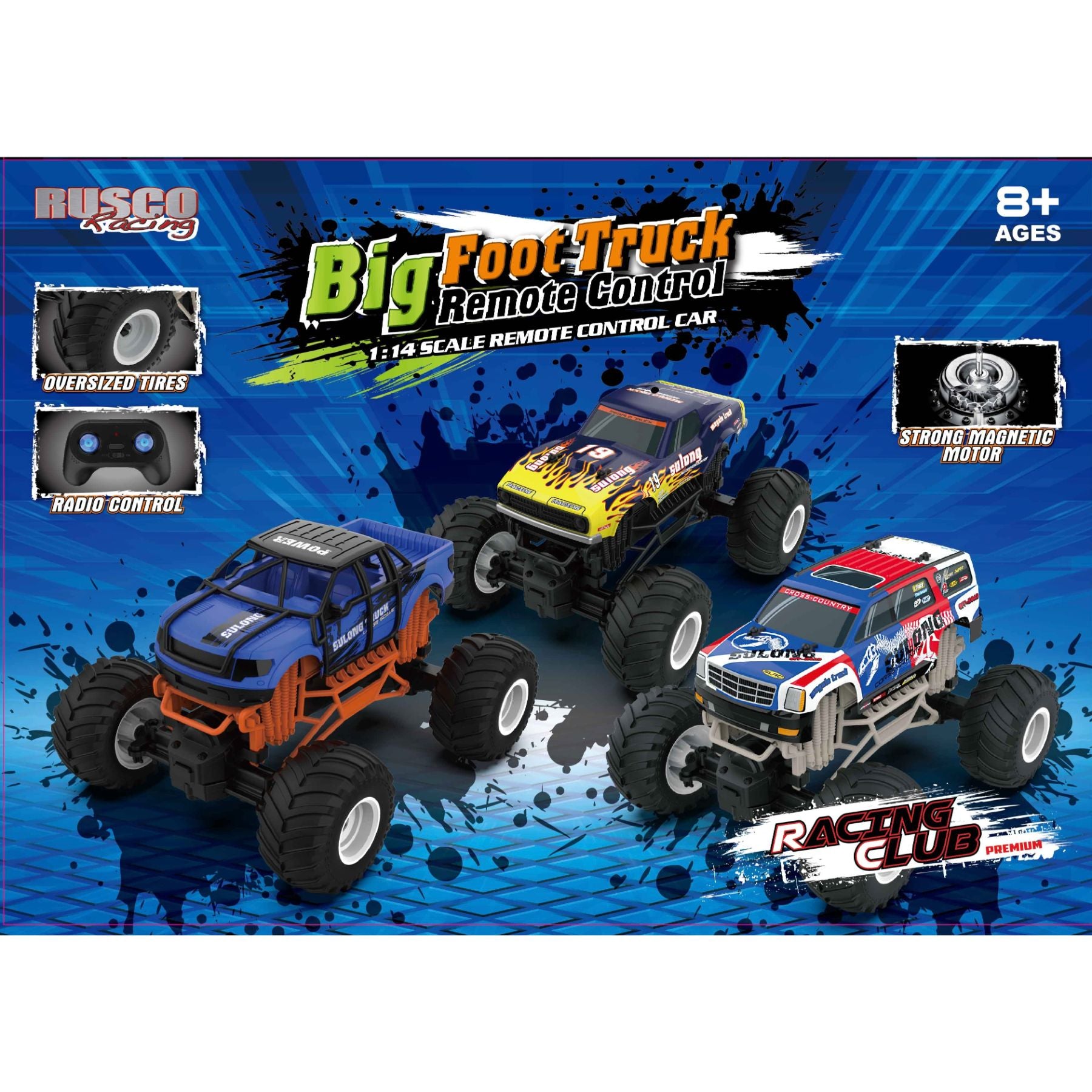 Rusco Racing 1:14 Scale Big Foot Jr RC Truck in Assorted Styles