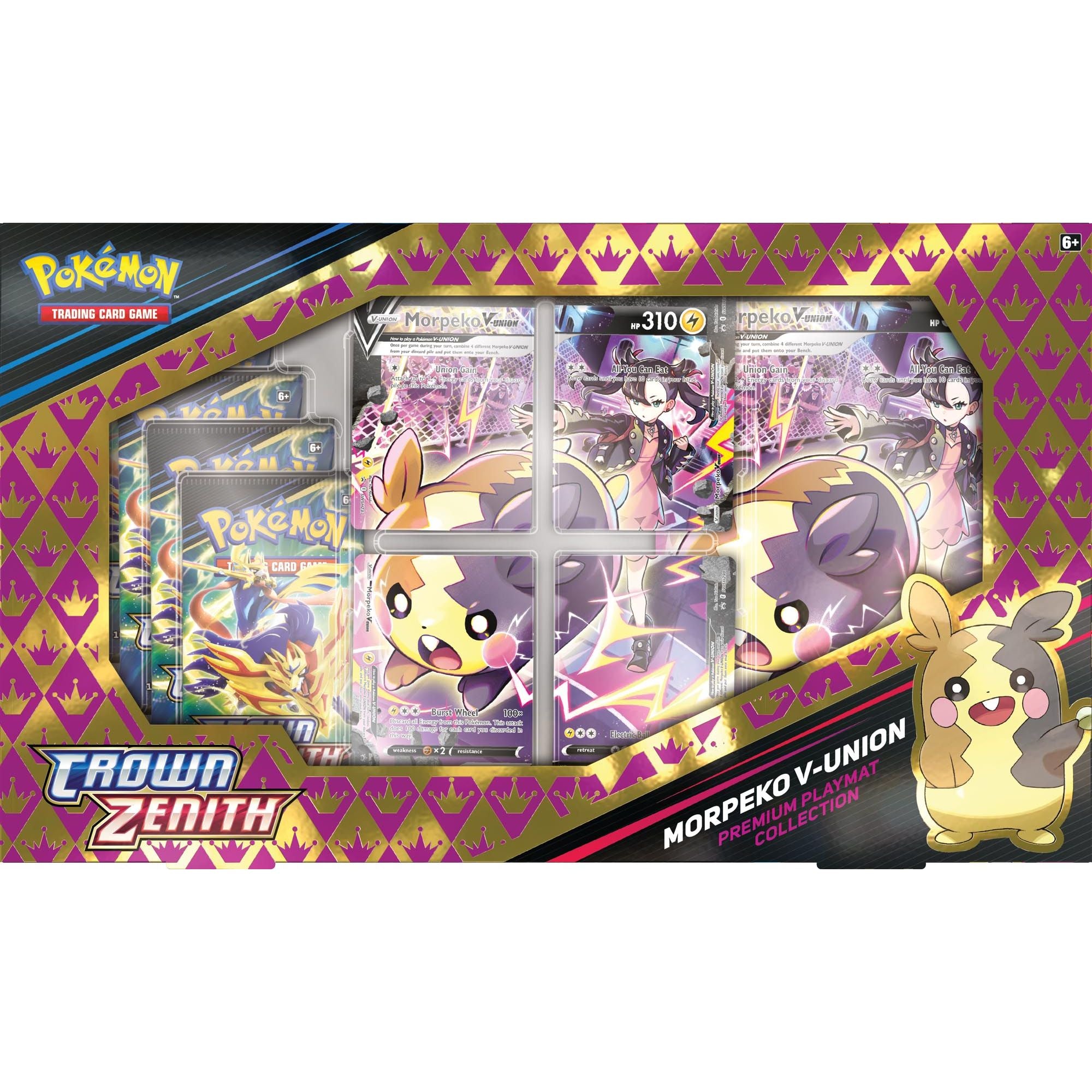 Hot Deal! Pokemon TCG Crown Zenith Morpeko V-Union Premium Playmat Collection for Fans