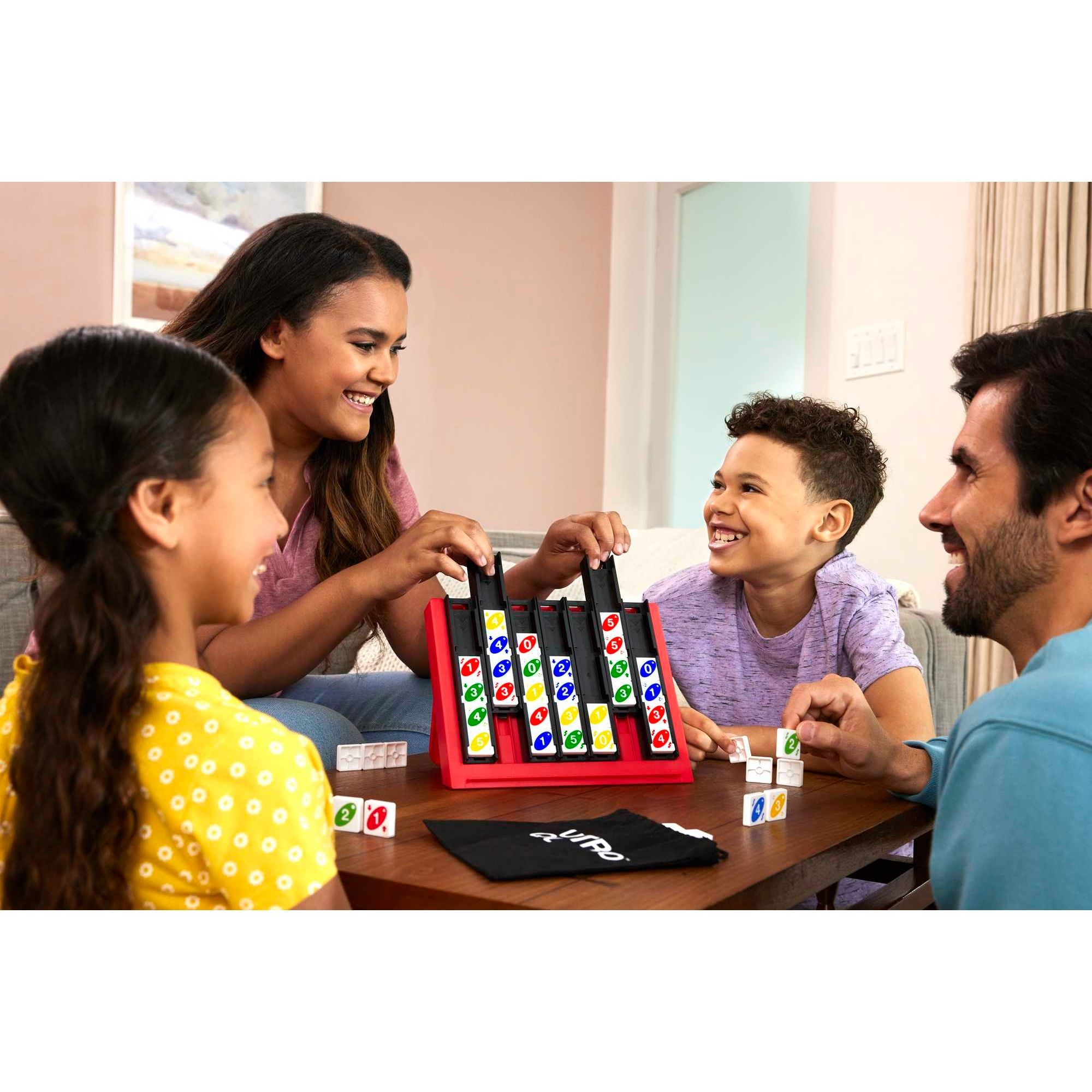 UNO Quatro - An Exciting Family Card Game Combining Four - in - a - Row and Color/Number Matching