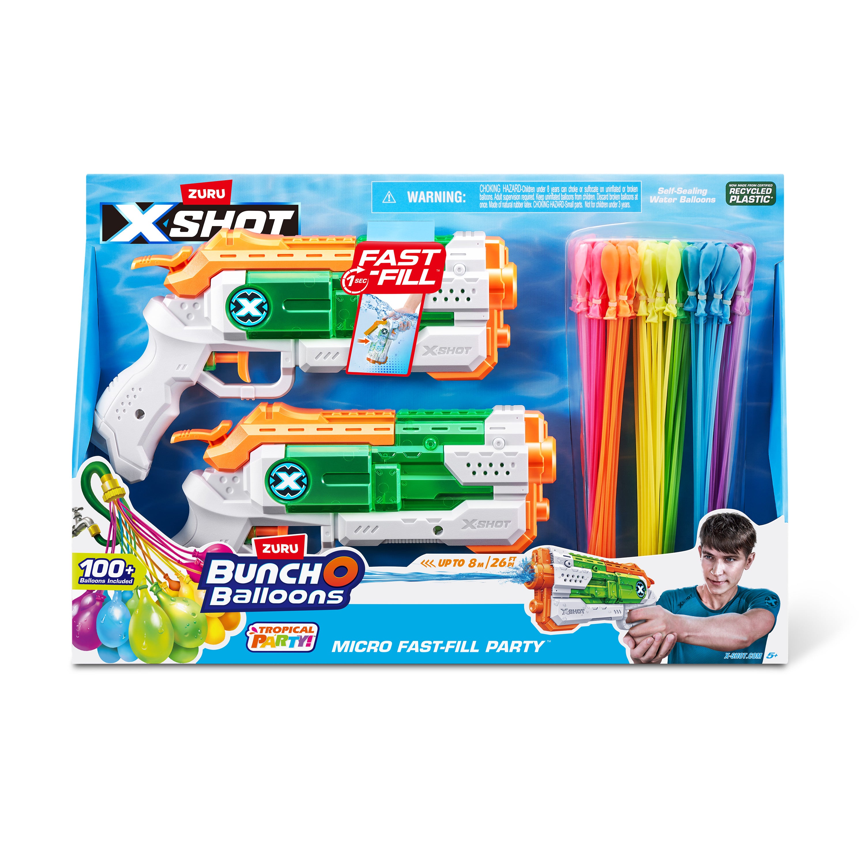 ZURU X Shot Micro Fast Fill 2-Pack: 100 Balloons for Ultimate Water Fun