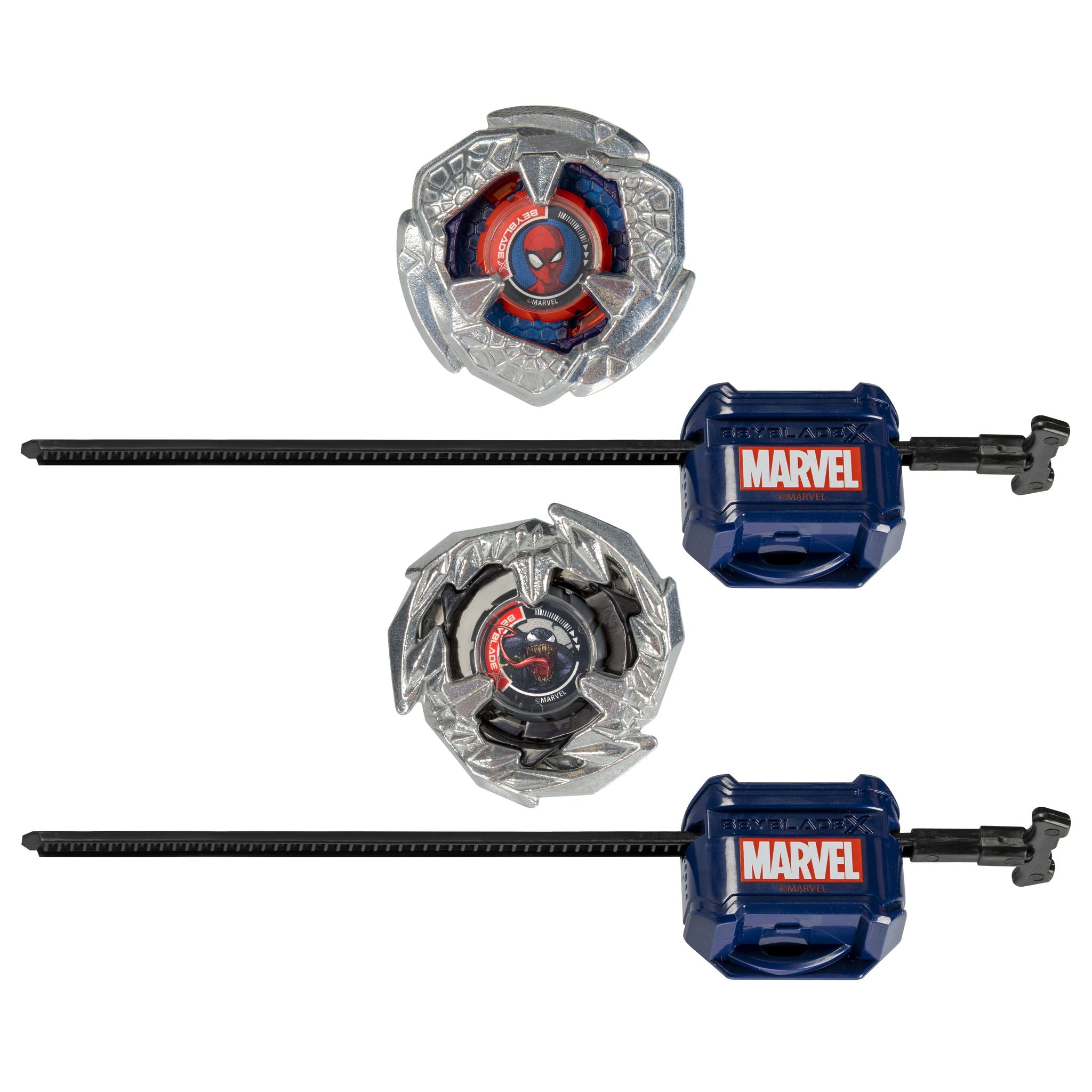 Hot Deal! Beyblade X Marvel Dual Pack Set: Spider - Man 3 - 60F vs Venom 3 - 80N Battle Tops