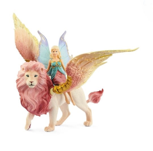 Hot! Schleich Bayala Fairy Flying on Winged Lion Toy