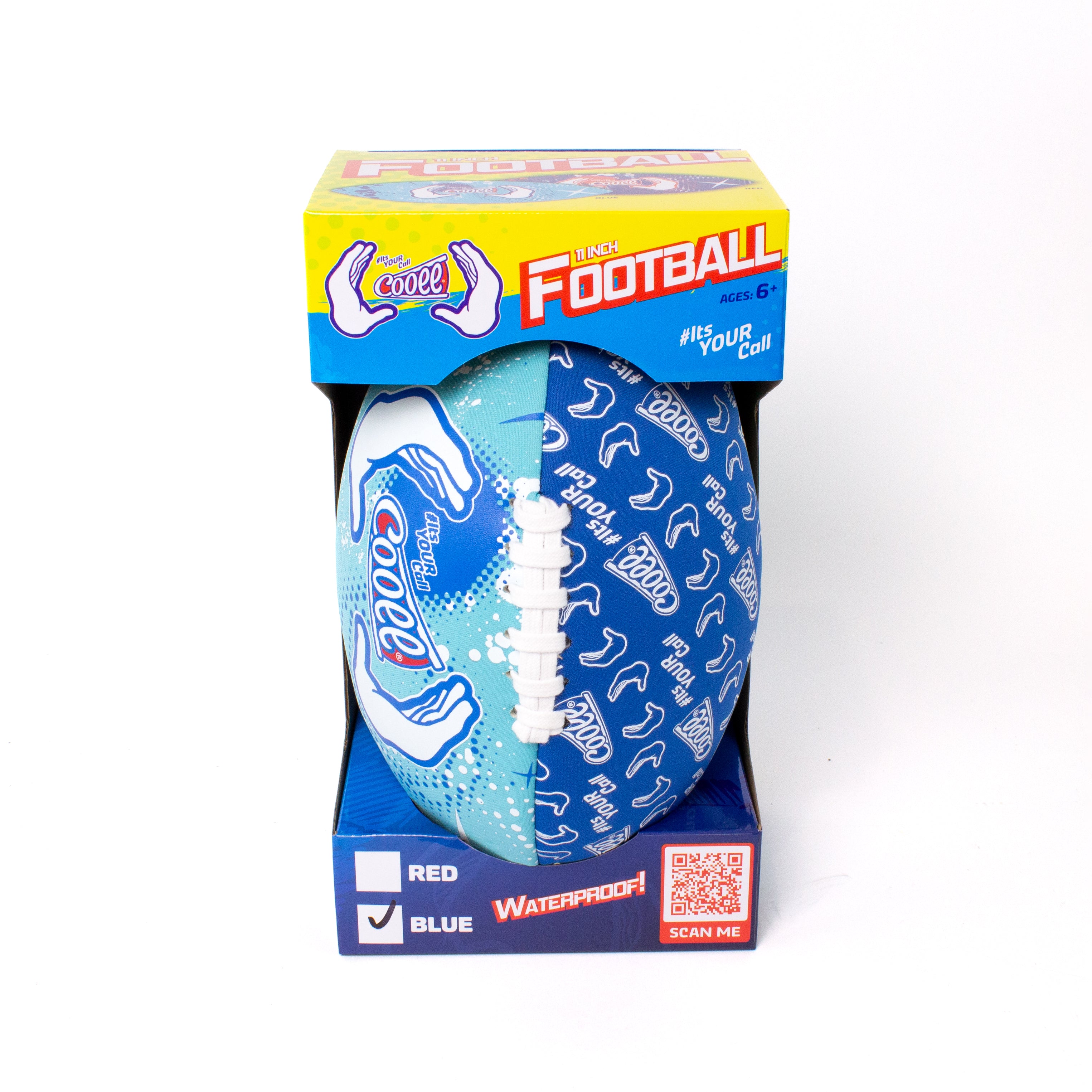 Cooee 11-Inch Blue Neoprene Football - Ideal for All Ages