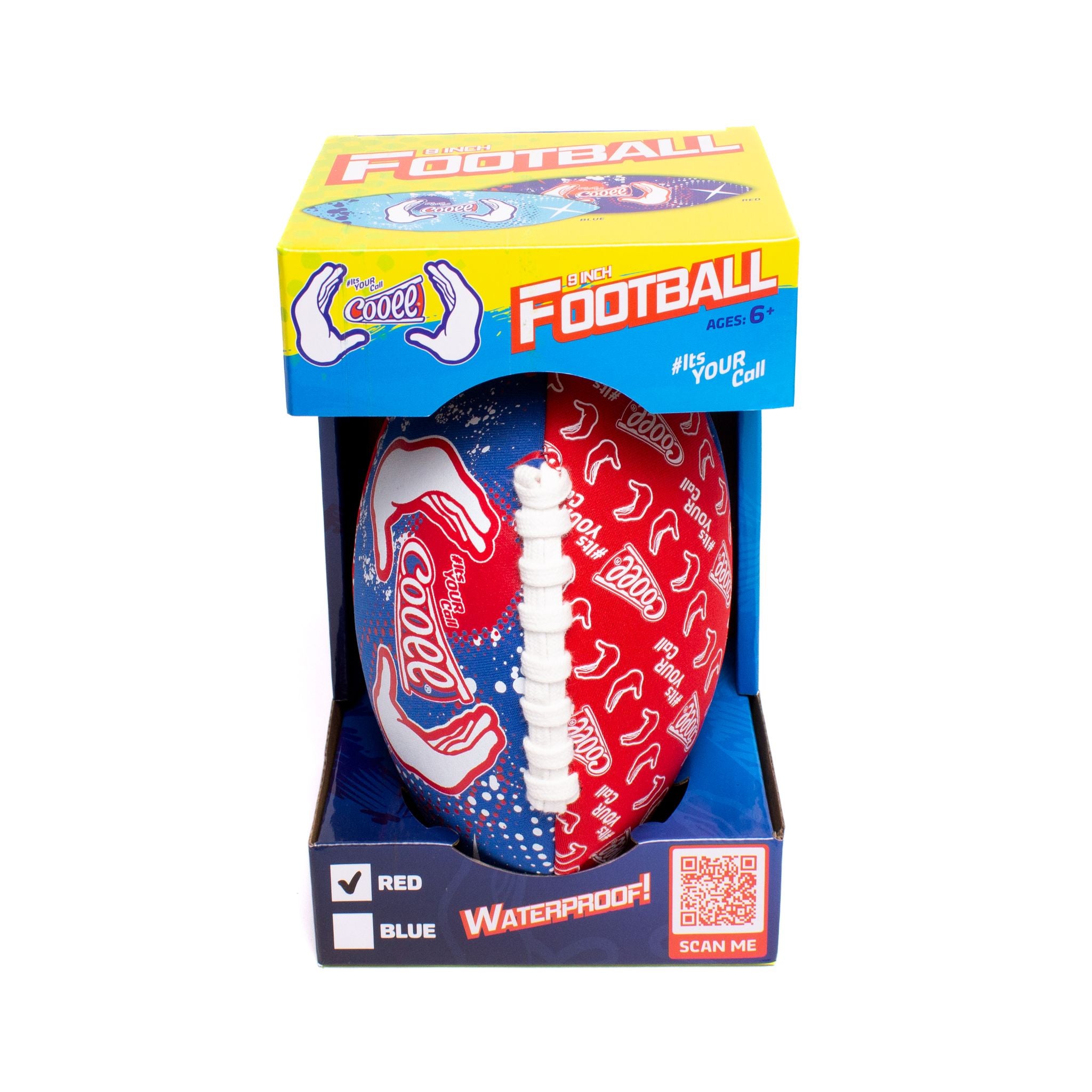 Hot Sale! 9-Inch Cooee Red Neoprene Football for Kids of All Ages