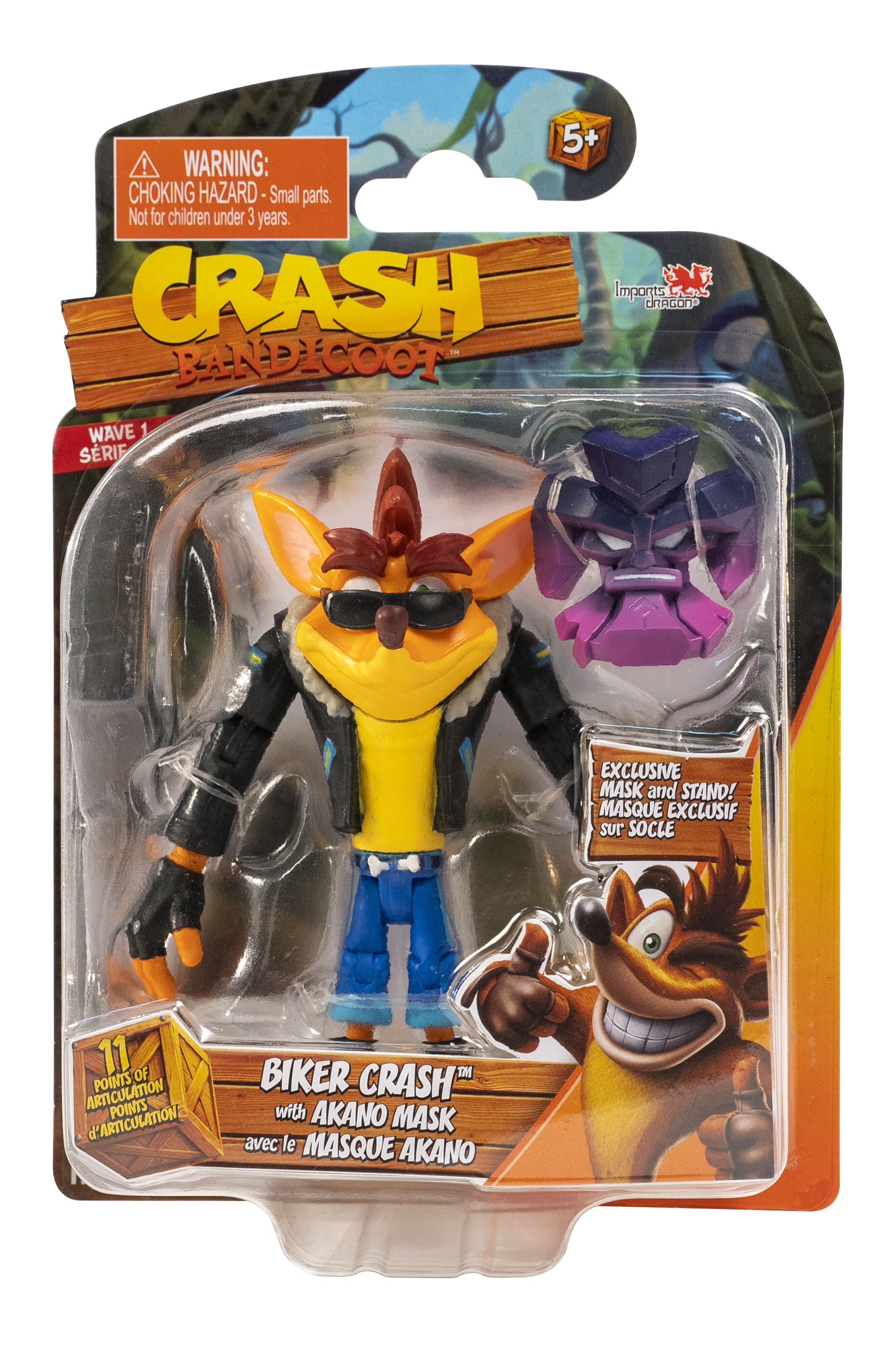 Hot! Crash Bandicoot 4.5 Action Figures - Series 1 Biker Crash with Jacket