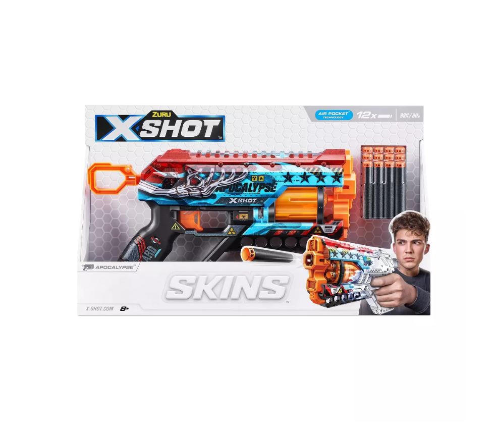 ZURU X Shot Skins Griefer Apocalypse Blaster with 6 Unique Skins