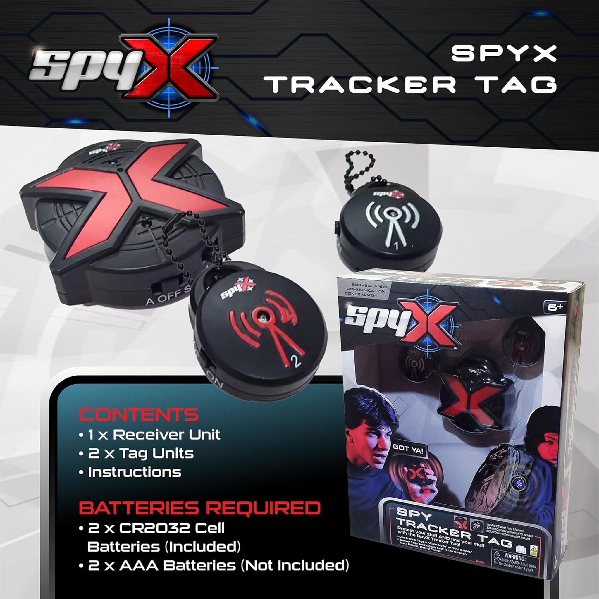 Advanced SpyX Tracking Tag with Dual Transmitters for Easy Monitoring