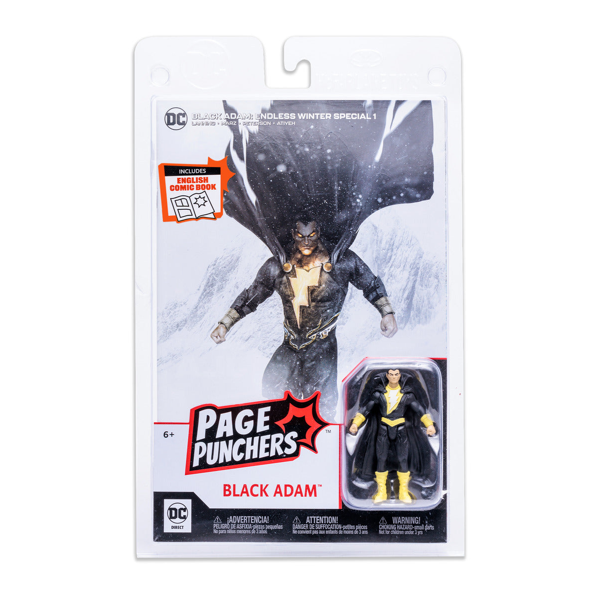 Hot! DC 3-Inch Black Adam Figure with Comic Book