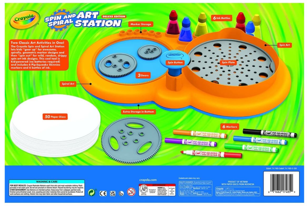 Crayola Spin & Spiral Art Station Deluxe Kit - Great Gift for Kids