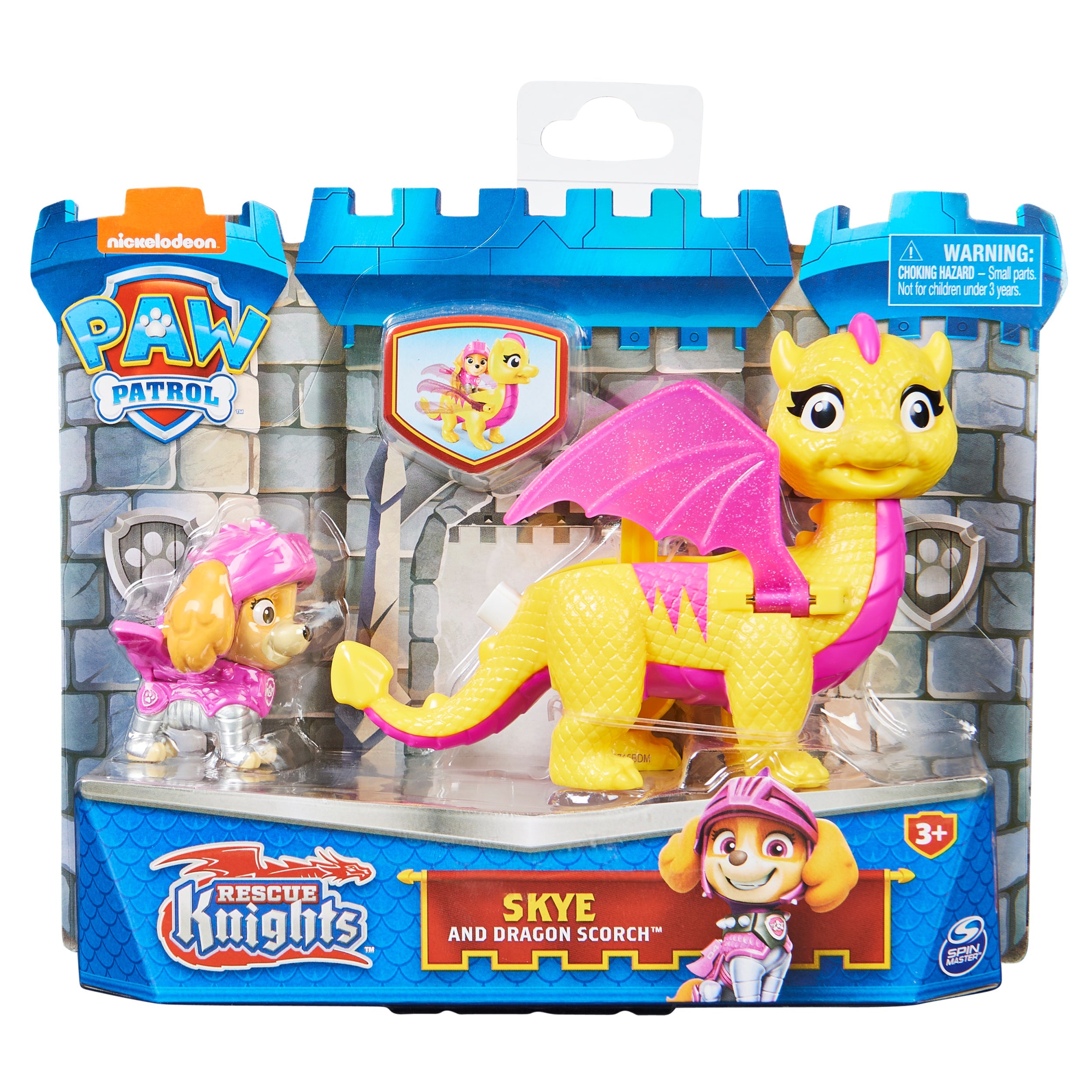 PAW Patrol Rescue Knights: Skye and Dragon Scorch Action Figures Set