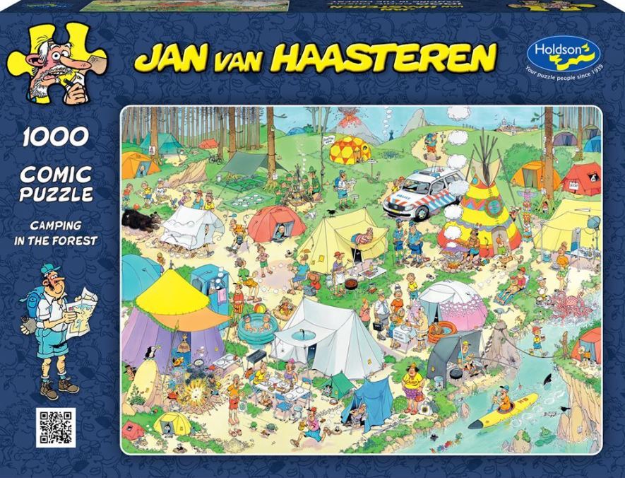 VAN HAASTEREN 1000-Piece Jigsaw Puzzle - Camping in the Forest, Great for Family Fun