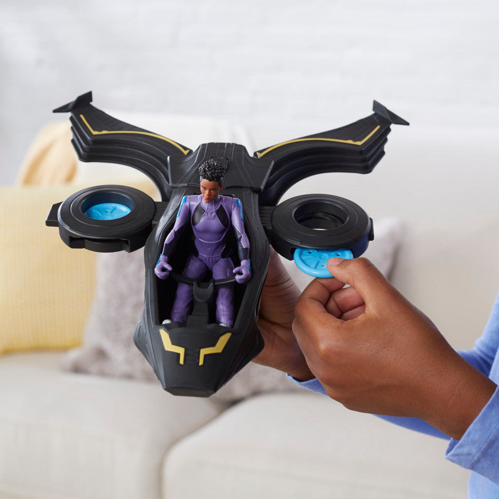 Hot! Marvel Black Panther - Shuri Figure & Transforming Vehicle Set