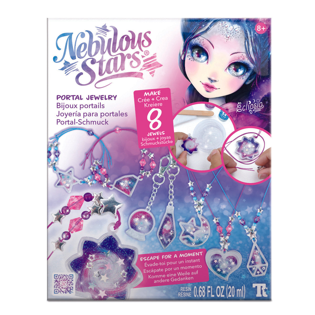 Hot Sale! Nebulous Stars Resin Portal Jewelry Craft Kit for Creating 8 Glittering Jewels