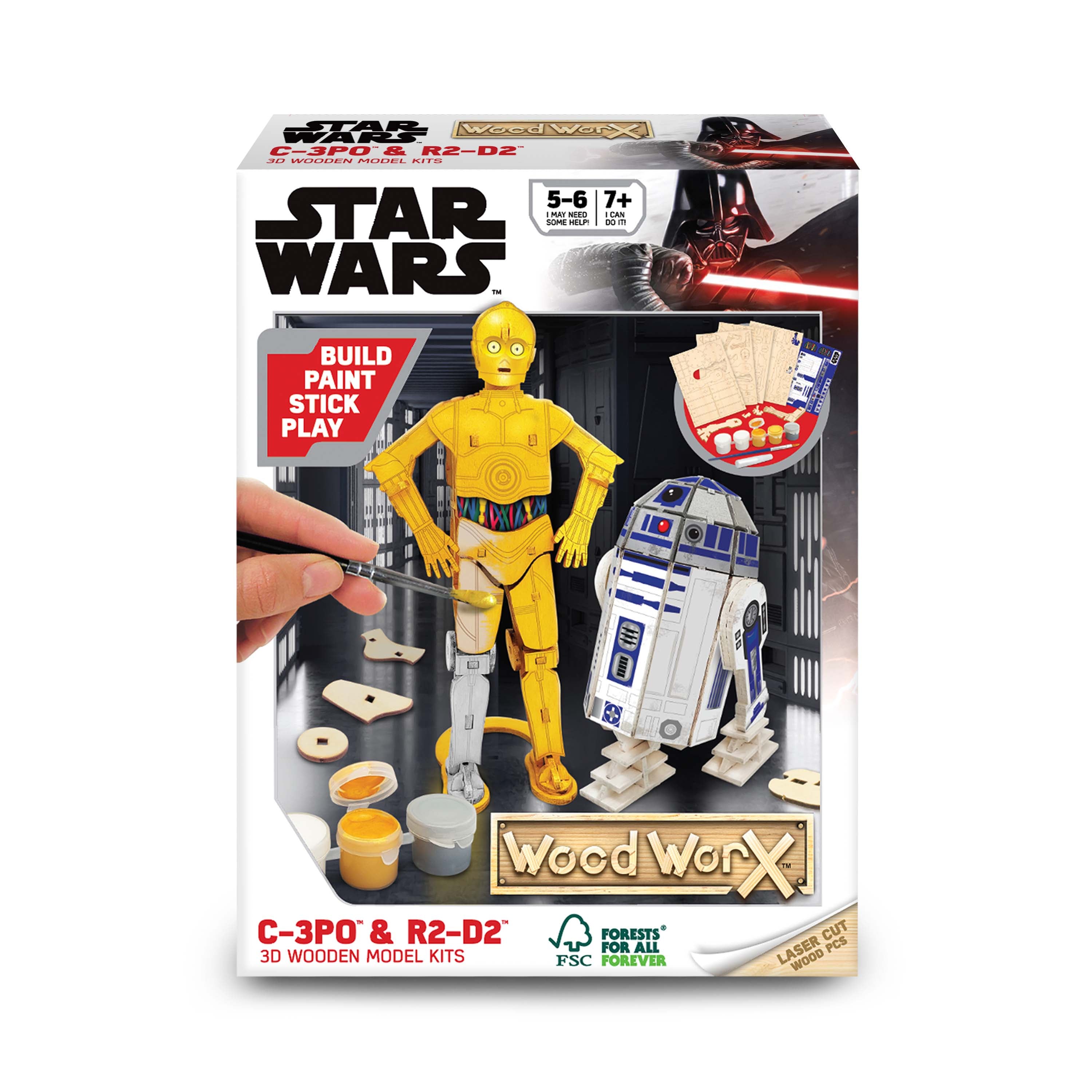 Colorific 3D Star Wars C-3PO & R2-D2 Wooden Model Building Kit
