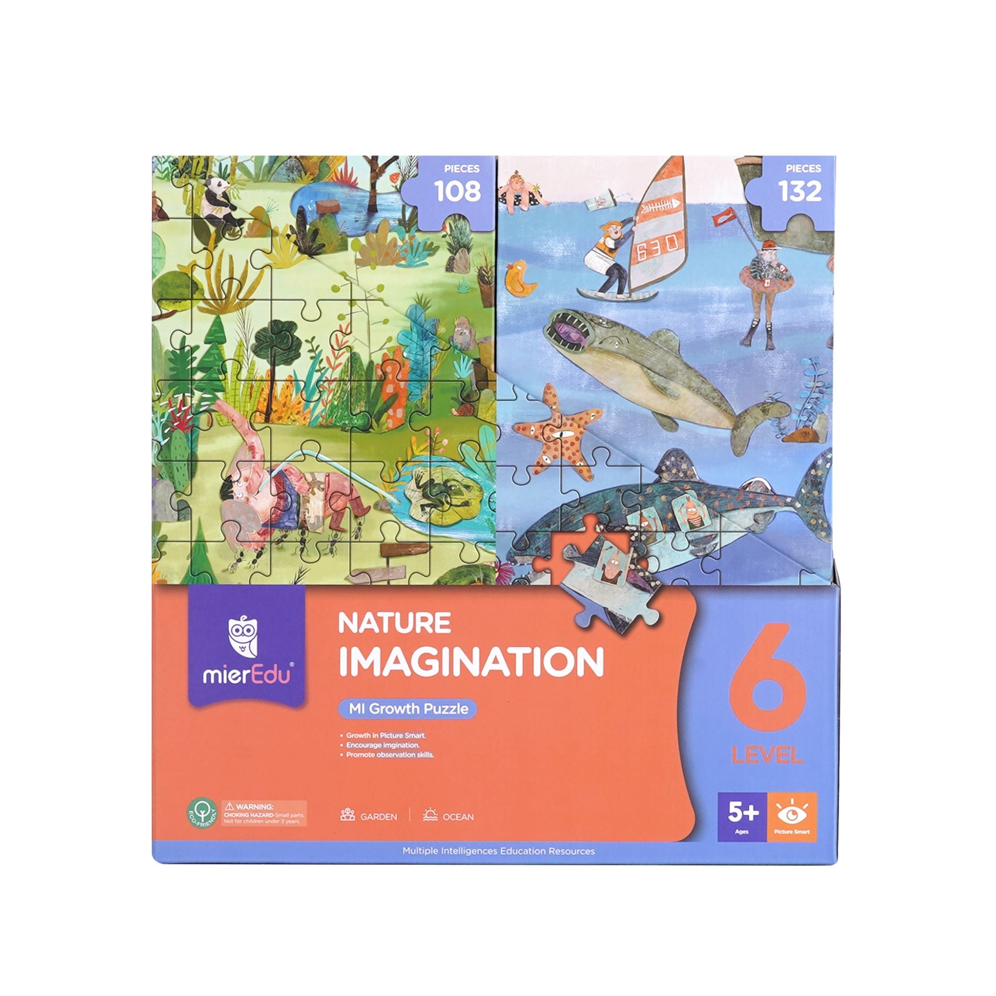 MierEdu Mi Growth Puzzle Set Level 6 - Nature Imagination for 5+ Year Olds, Ideal Educational Toy