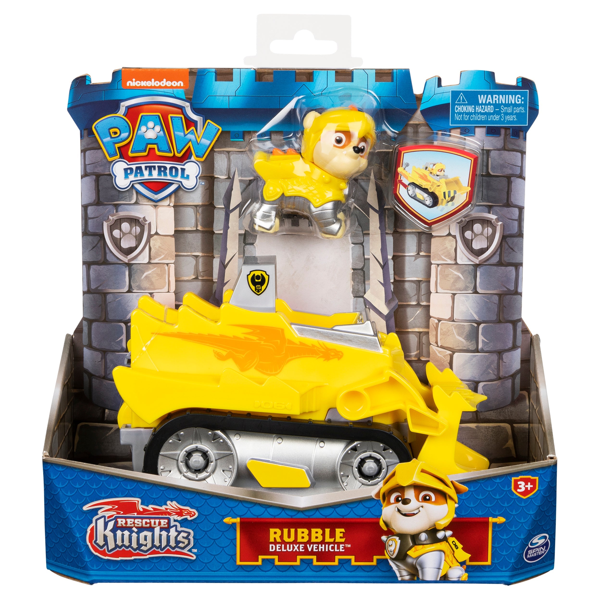 Hot Sale! PAW Patrol Rescue Knights Rubble's Transforming Deluxe Vehicle Toy for Kids