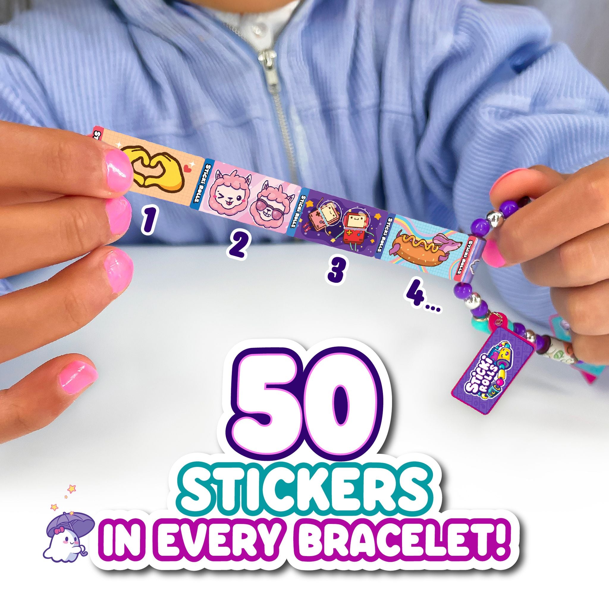 Single Pack of Sticki Rolls Sticki Bands: Wearable, Shareable Sticker Bracelets