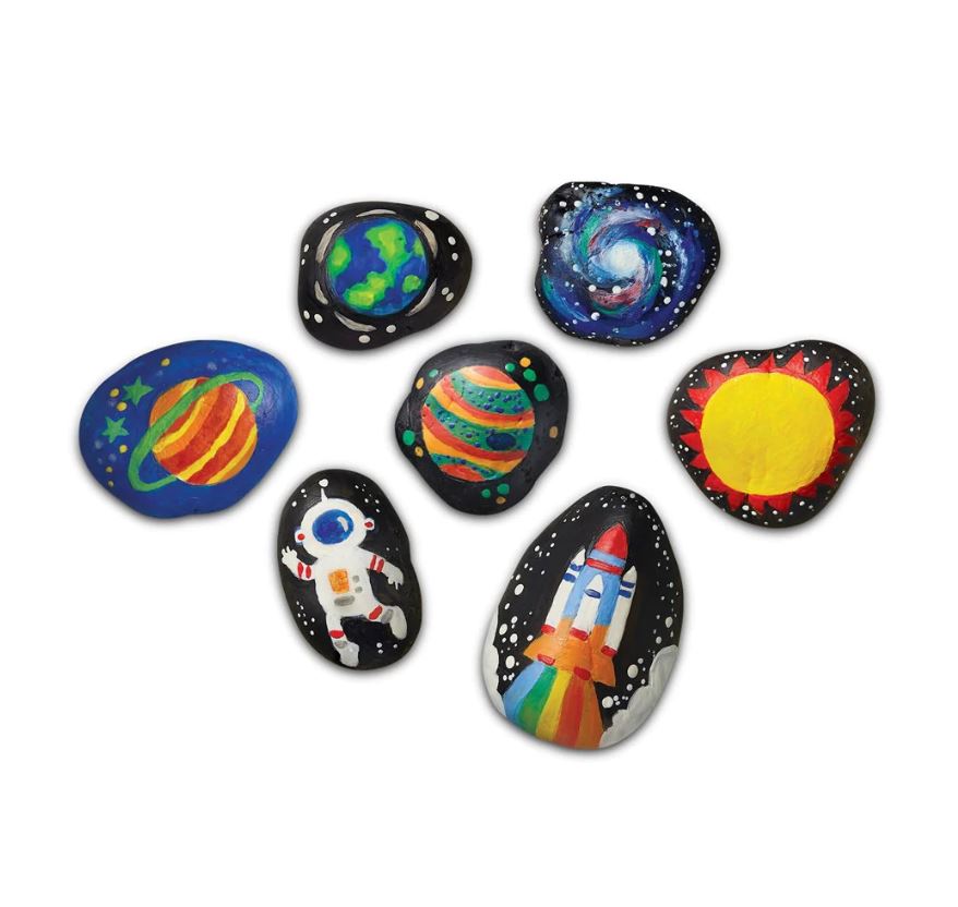 Amazing 4M Space Rock Painting Set - Ideal Glow Rock Painting Project for Kids Over 5
