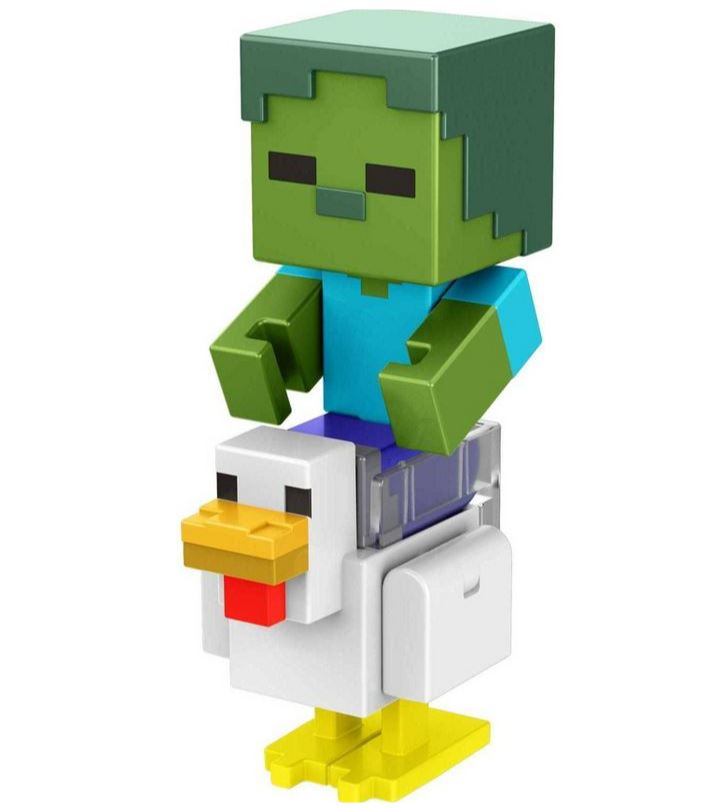 Hot! Minecraft 3.25 - inch Zombie Chicken Jockey Build - A - Portal Figure