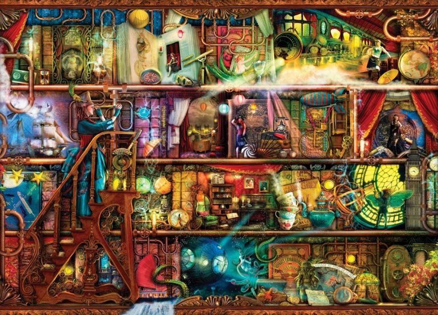 Hot Deal! Treat Yo'Shelf S2 1000-Piece Steampunk Book Shelf Jigsaw Puzzle