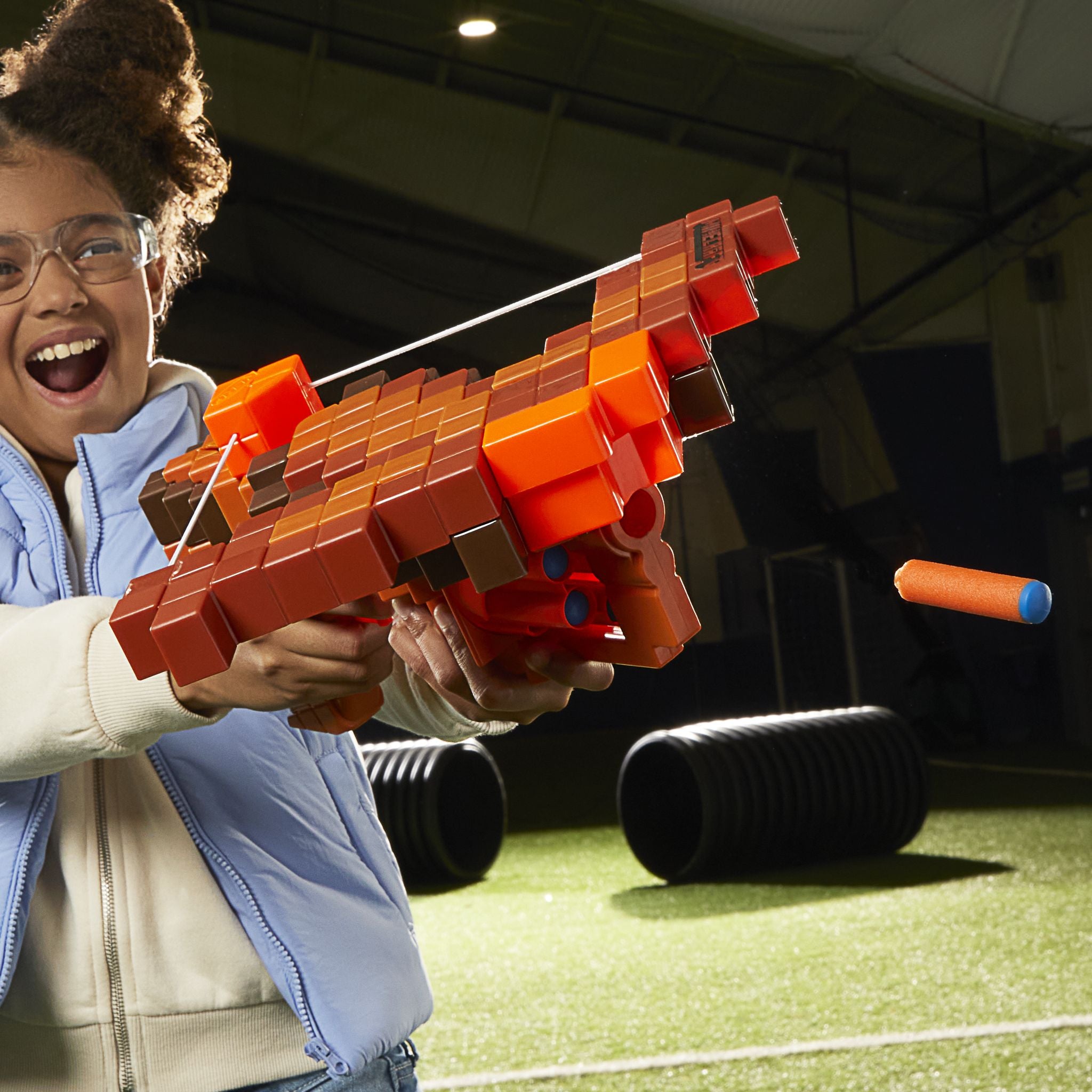 Nerf Licensed Minecraft-Inspired Pillager's Dart-Blasting Crossbow