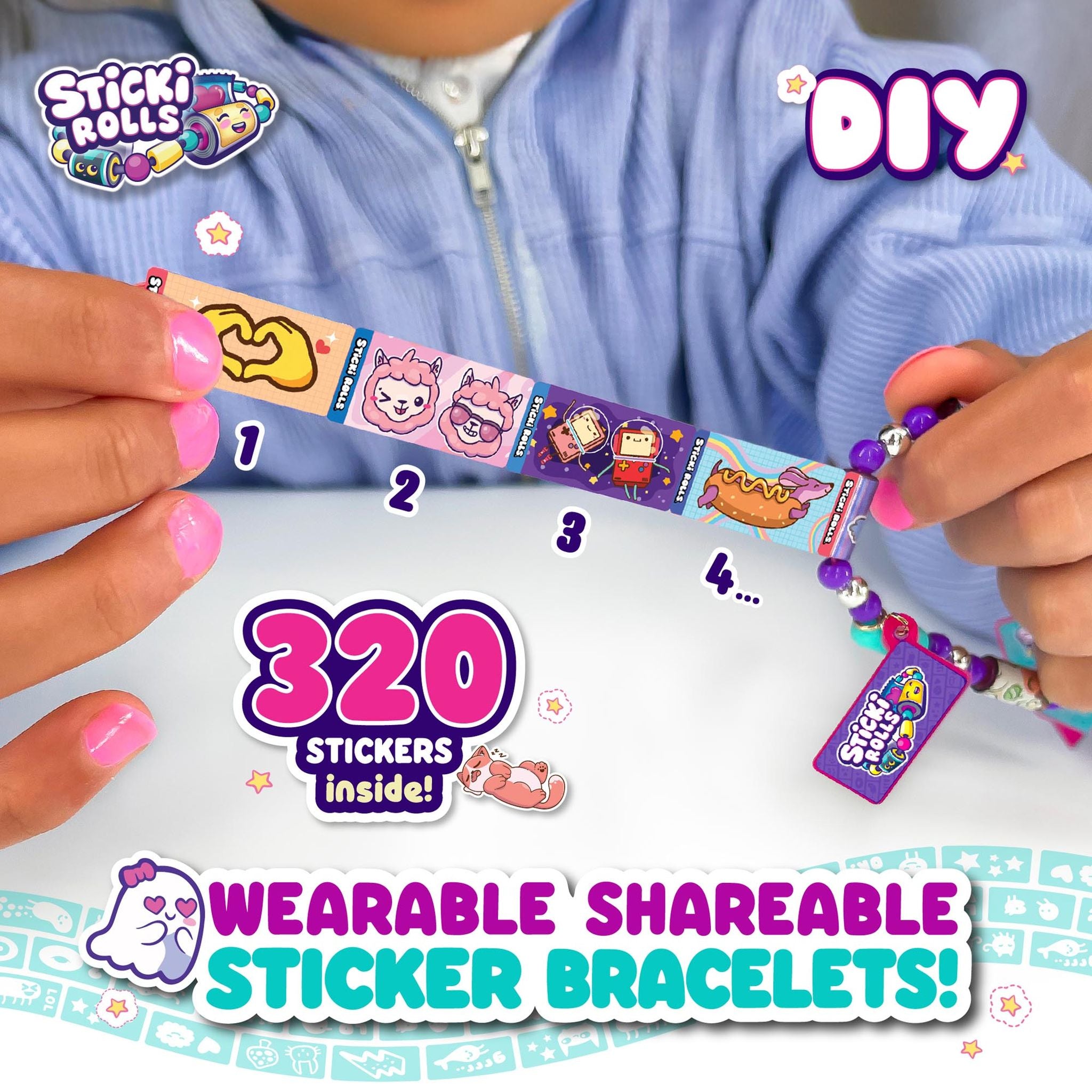 Sticki Rolls DIY Holographic Jewellery Kit with Kawaii Stickers