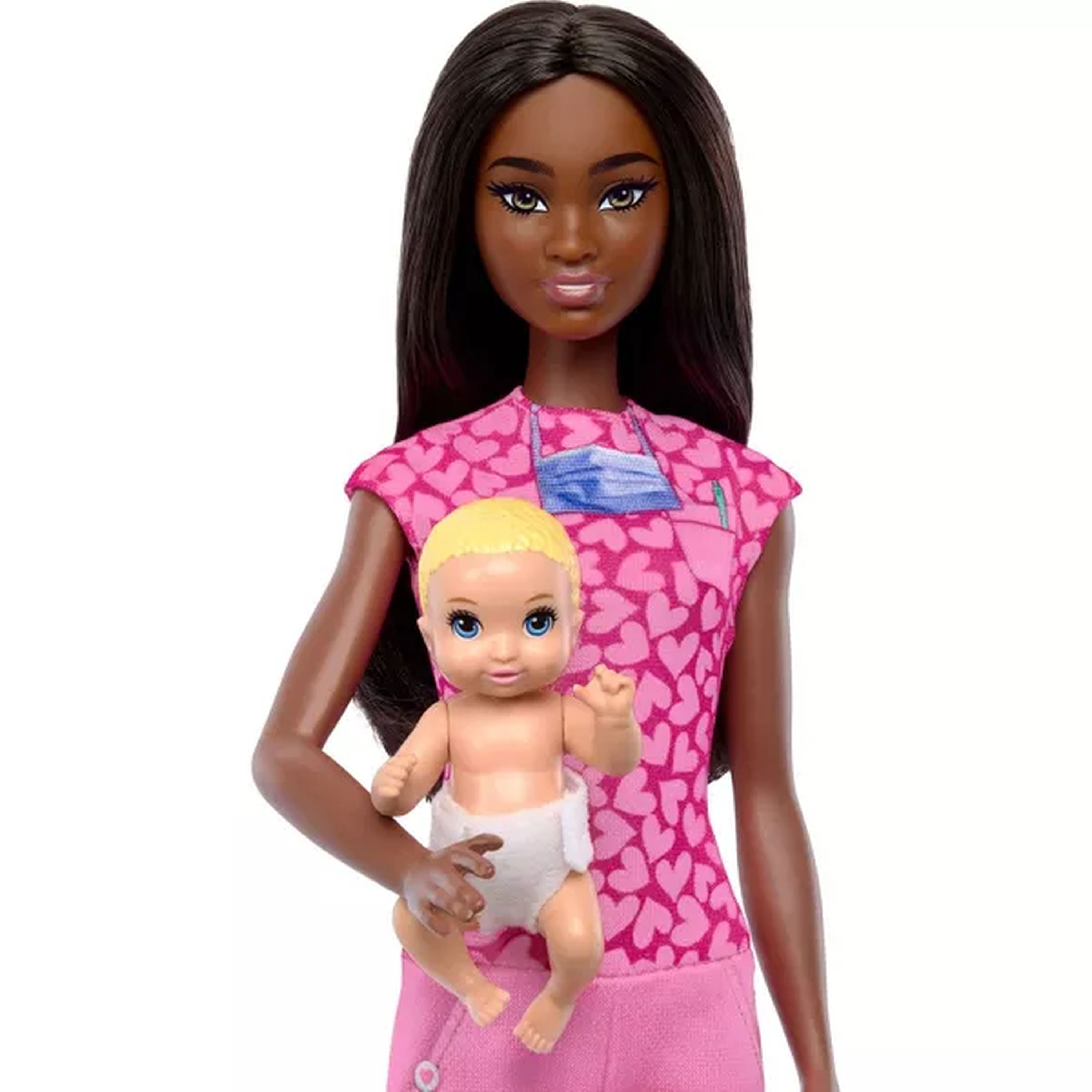Hot! Barbie Baby Doctor Brunette Doll Playset - Explore Any Career