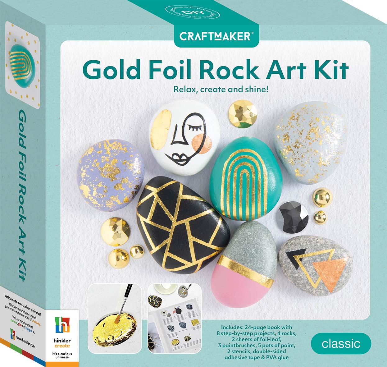 Hinkler Gold Foil Rock Art Craftmaker Starter Kit