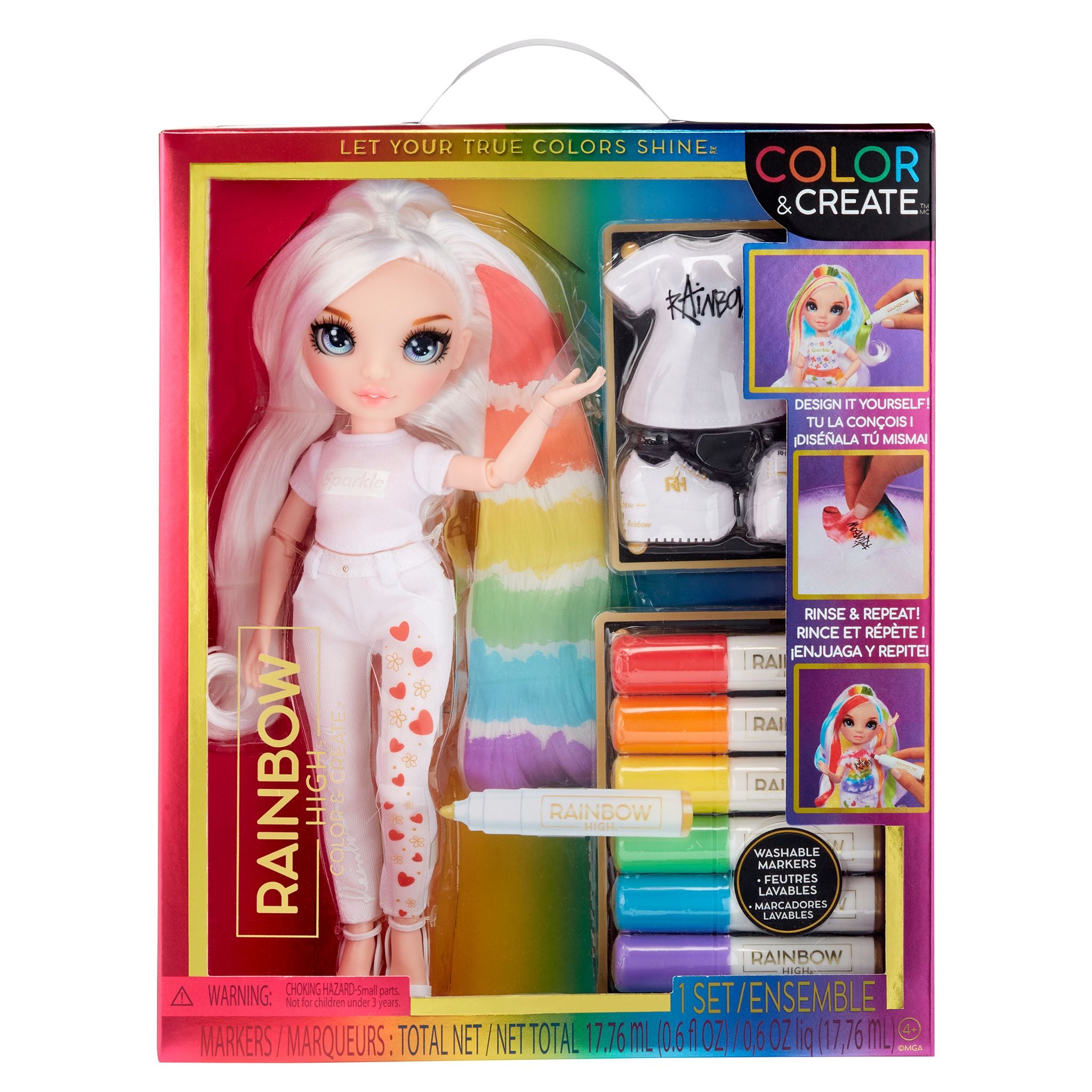 Hot Deal! Rainbow High Colour & Create Fashion Doll - Blue Eyes