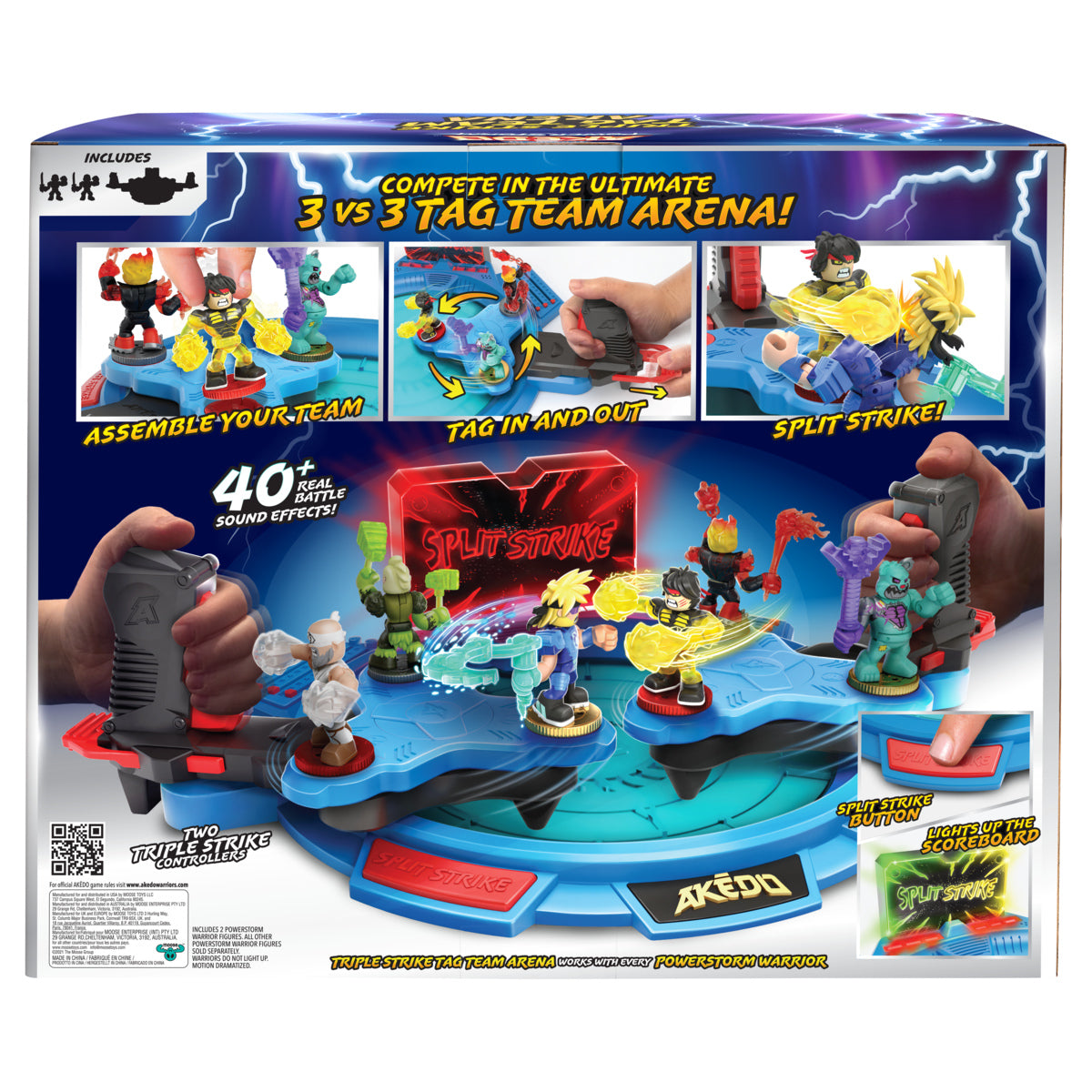 Akedo Powerstorm Triple Strike Tag Team Arena - Exclusive Toy for Ultimate Battling Action