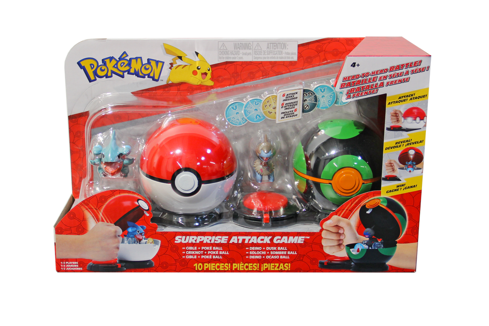 Jazwares Licensed Pokémon Surprise Attack Game with Gible and Deino Figures