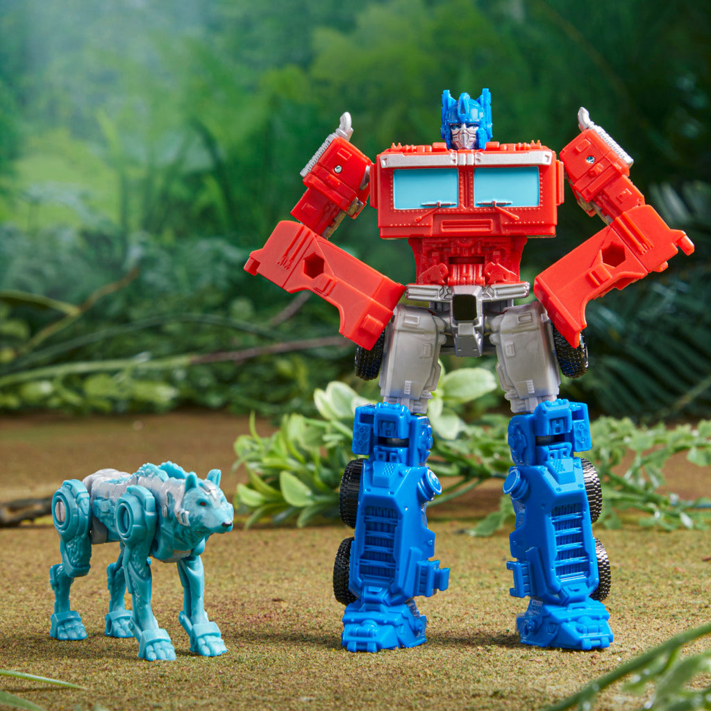 Hot Deal! Transformers Rise of the Beasts Beast Weaponizers 2 - Pack: Optimus Prime & Chainclaw Toys