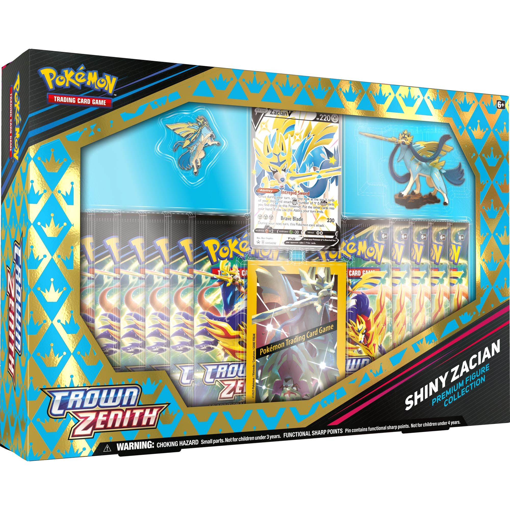 Hot! Pokemon TCG Crown Zenith Shiny Zacian & Zamazenta Premium Figure Set