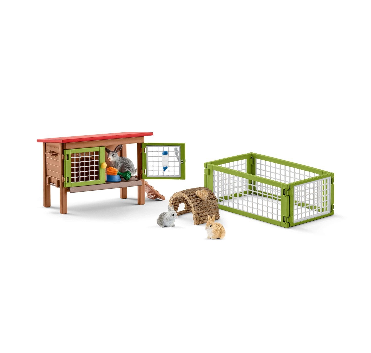 Hot Sale! Schleich Farm World Rabbit Hutch Play Set with Baby Rabbits and Accessories