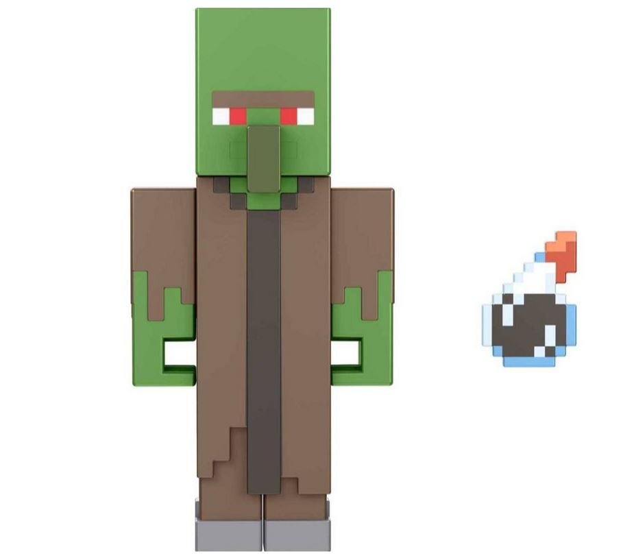 Hot! Minecraft 3.25 - inch Zombie Villager Build - A - Portal Figure