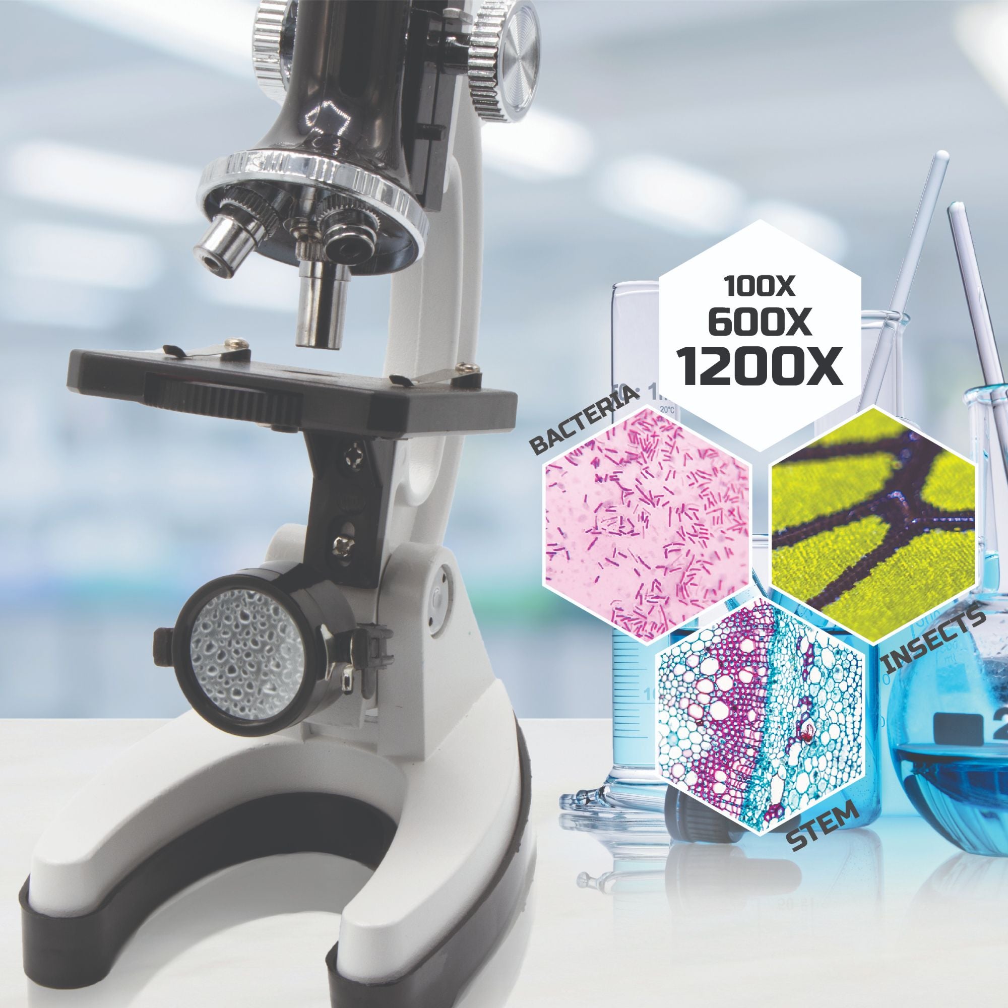 Hot! 48-Piece Discovery Mindblown Microscope Set