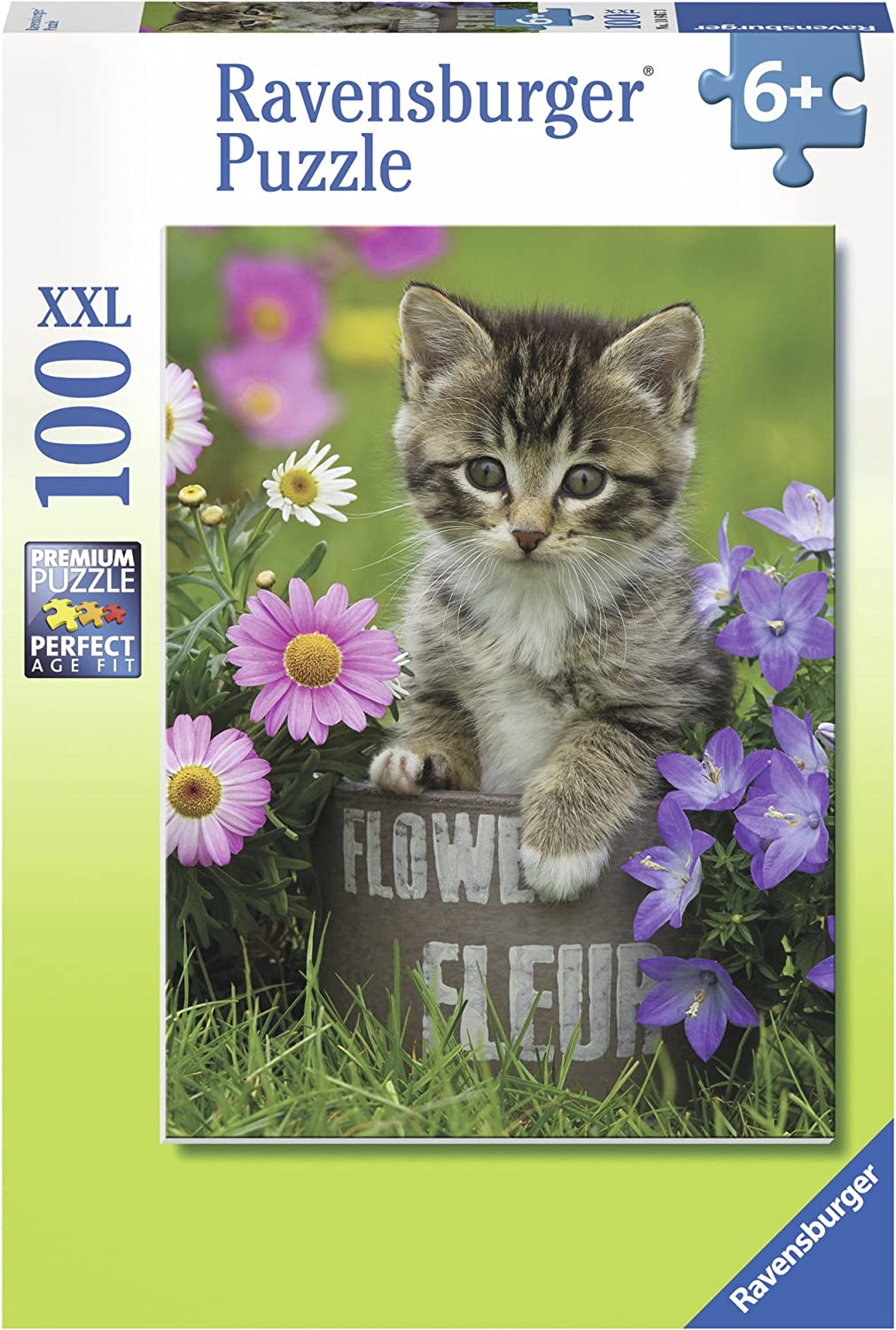 Ravensburger Premium 100-Piece Kitten Among The Flowers Jigsaw Puzzle for Kids Aged 6+