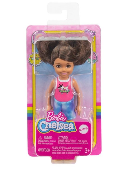 Hot Barbie Club Chelsea Doll with Dog Riding Skateboard Singlet for 3 - 7 Year Olds