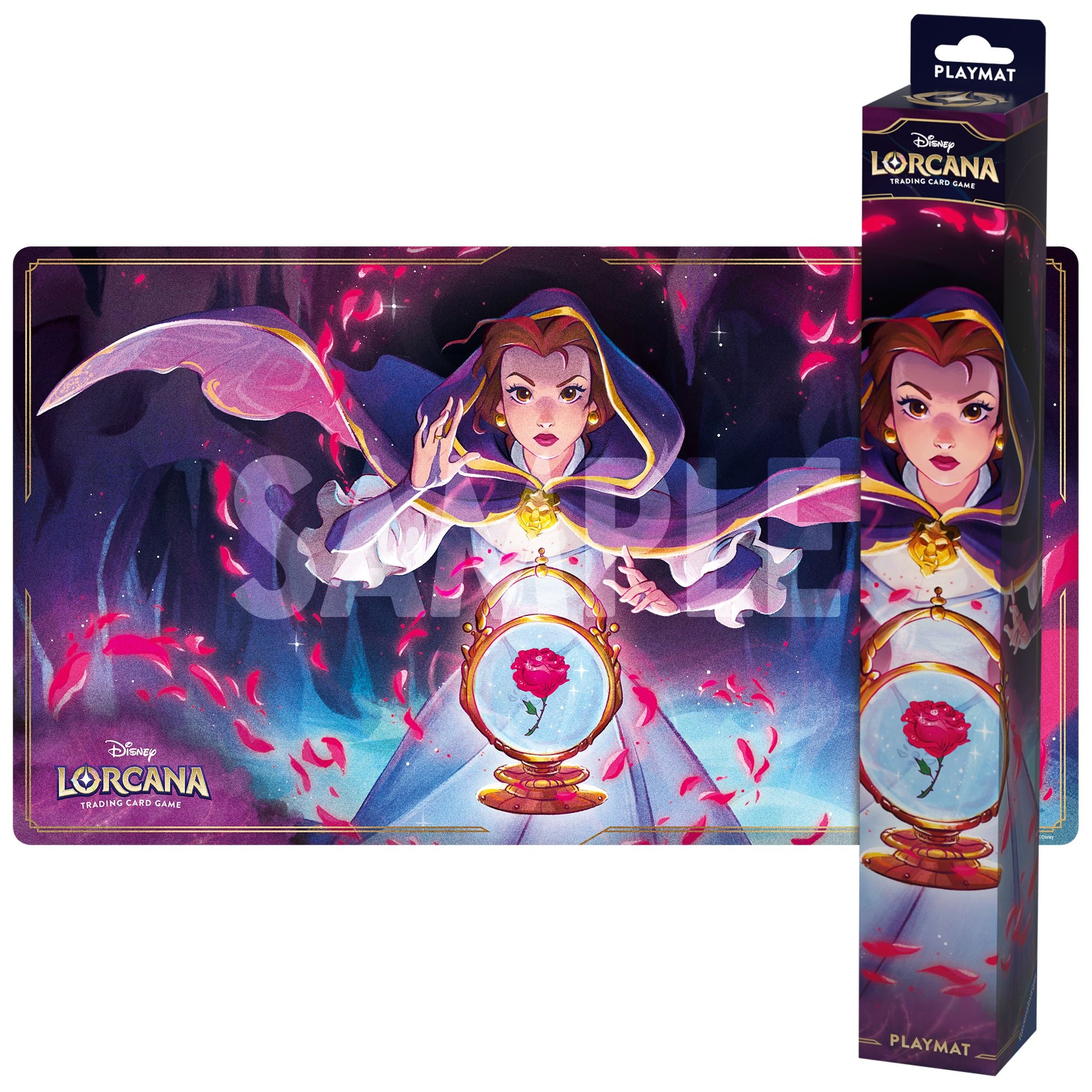 Hot Deal! Disney Lorcana Season 5 Shimmering Skies Belle Themed Playmat for Game & Desk Use