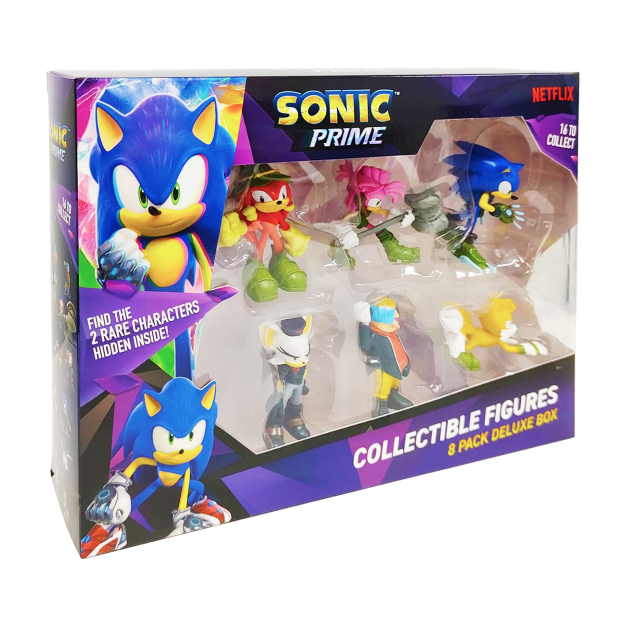 Hot Deal! 8-Pack Deluxe Box of Assorted Sonic Prime Collectible Figures