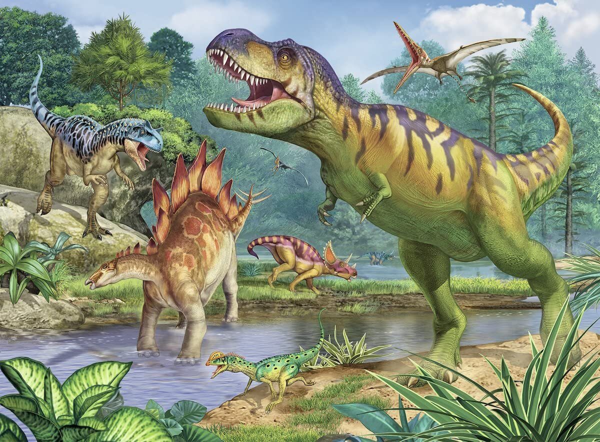 Ravensburger 100 - Piece World of Dinosaurs Puzzle and Colouring Book