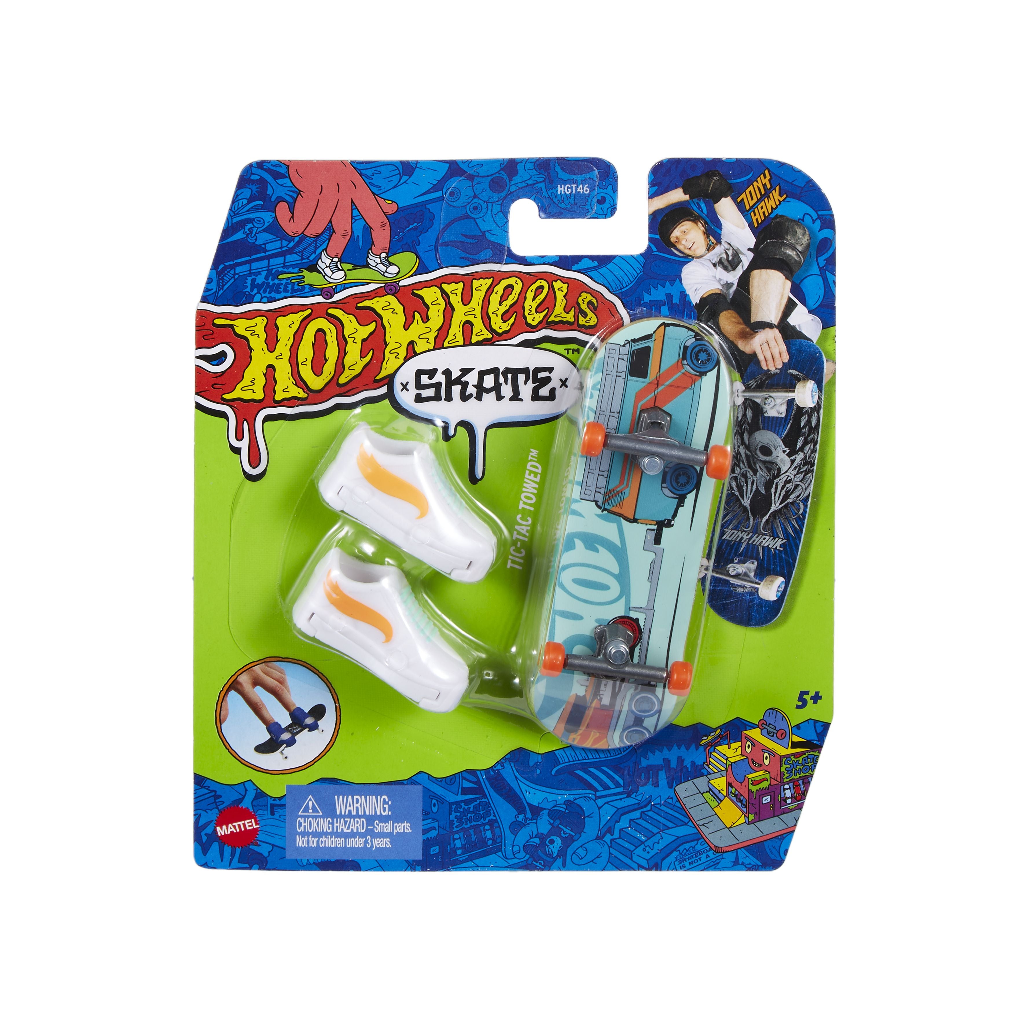Hot Wheels Skate Single Fingerboard Pack - Undisputed 1/4 Tic-Tac Towed Style