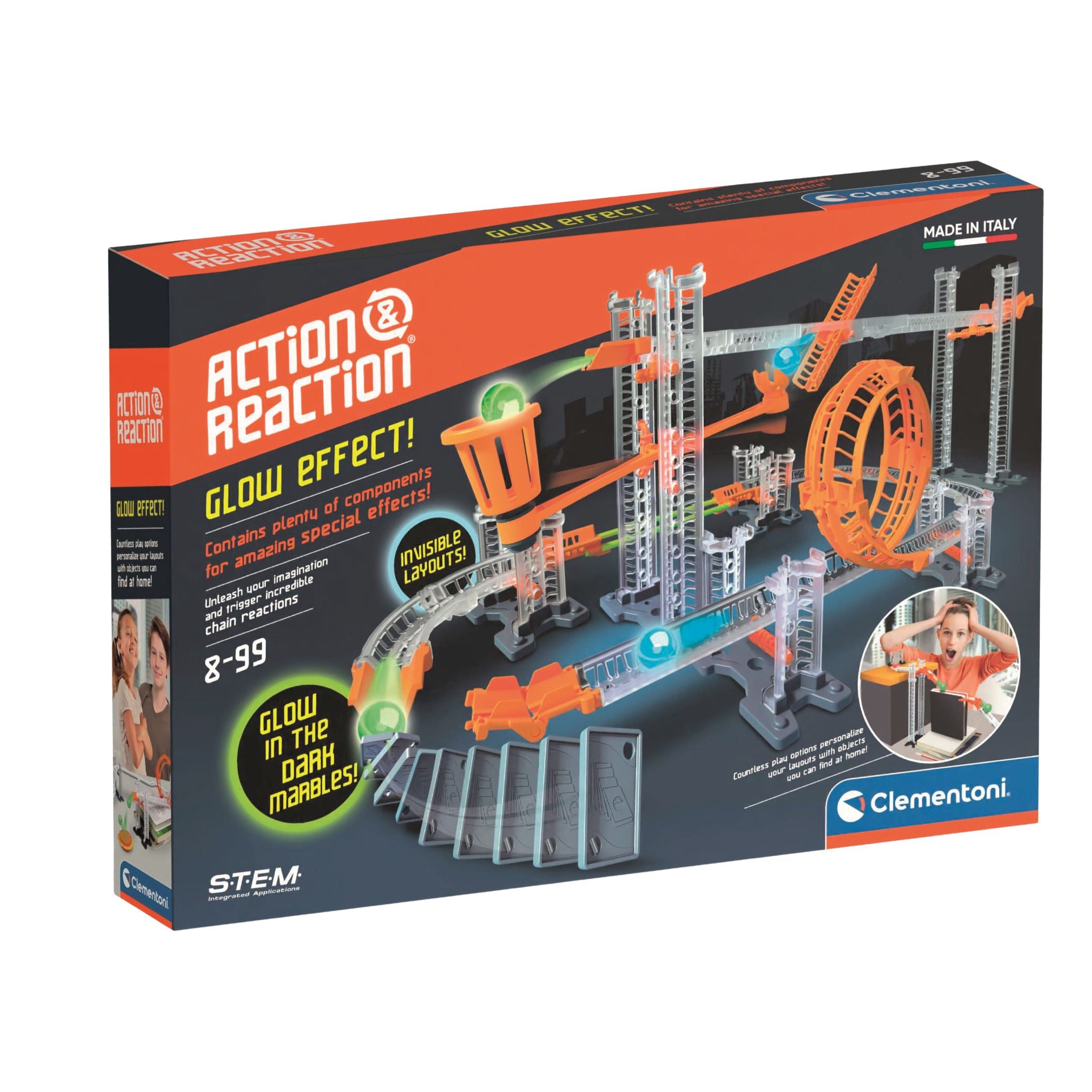 Clementoni Glow-in-the-Dark Action & Reaction Construction Set for Kids
