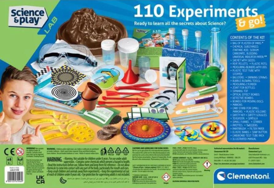 Clementoni 110-Science Experiment Set - Fun & Discovery